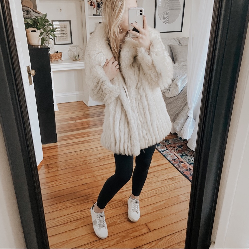 Saga Fox Genuine Blue Fox Vintage Fur Coat